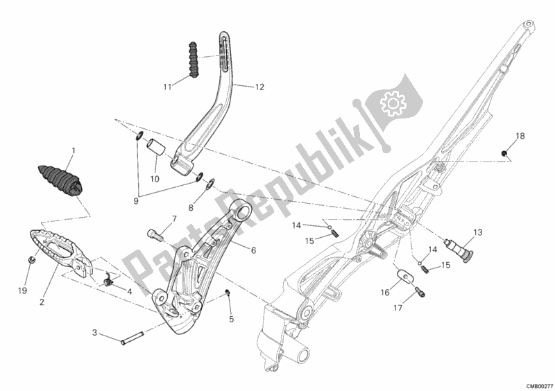 Tutte le parti per il Poggiapiedi, Giusto del Ducati Diavel Cromo 1200 2013